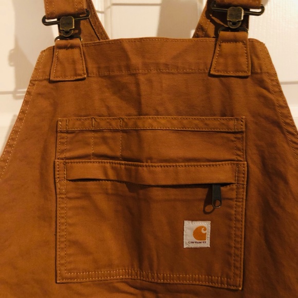 Carhartt Womens Rugged Flex Relaxed Fit Canvas Shortall Small - Picture 6 of 6